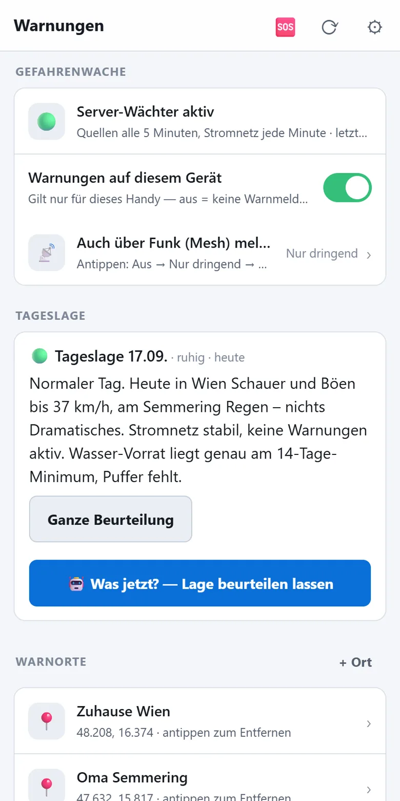 Warnungen in der App
