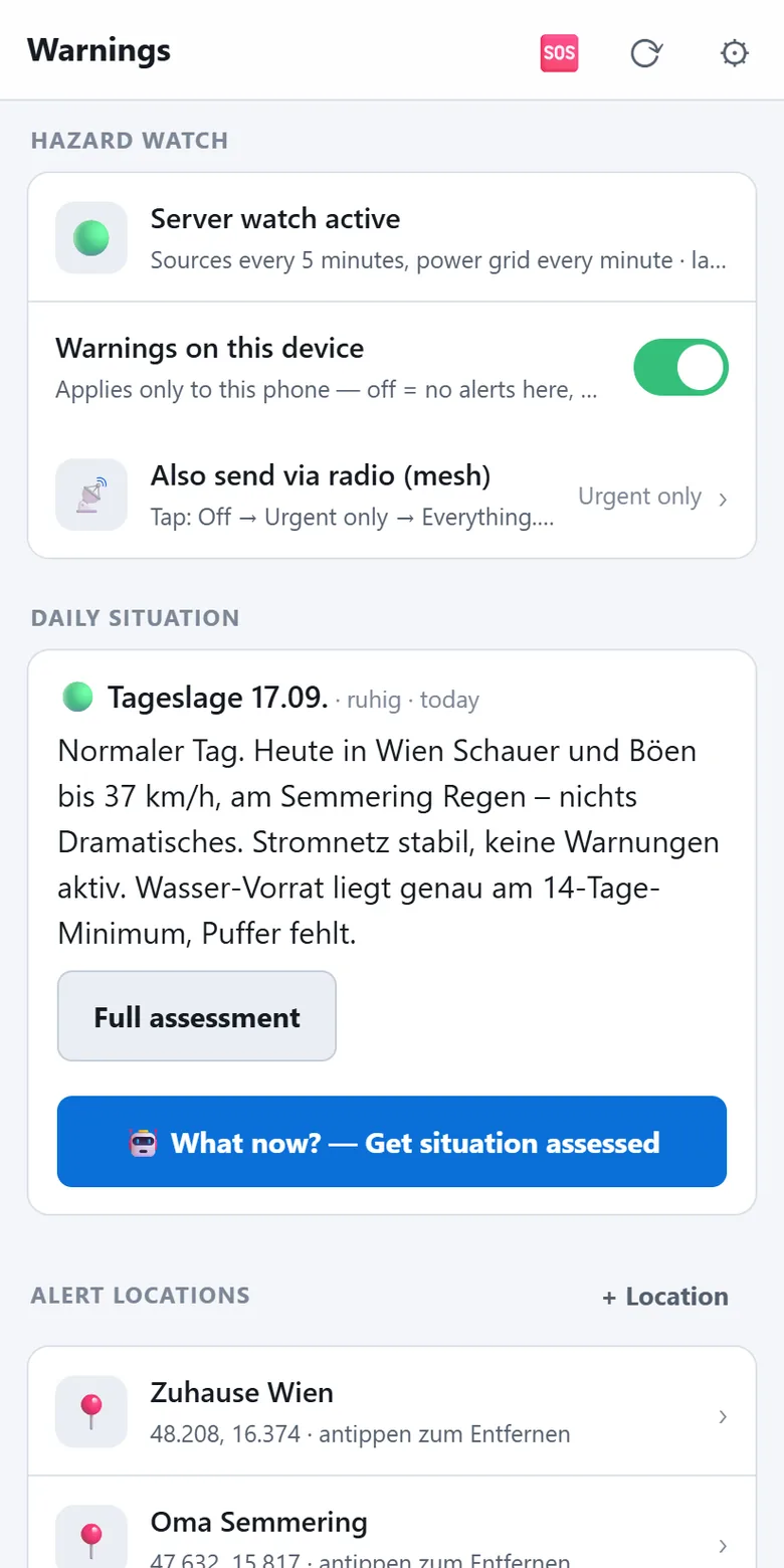 Alerts in the app