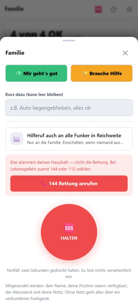 Schalter „auch an alle Funker in Reichweite"