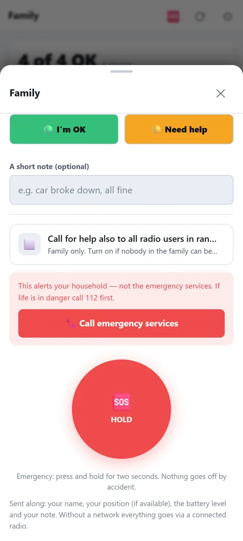 Switch "also to all radio users in range"
