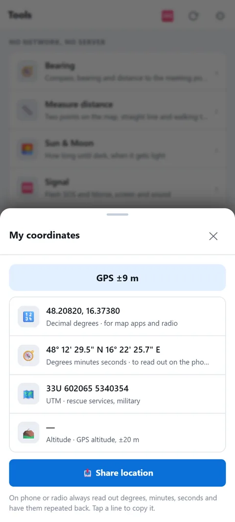 Coordinates to read out, with UTM